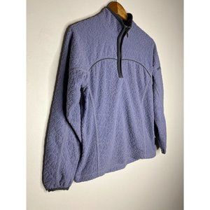Columbia Women's Medium Lavender Floral Pattern Vintage 1/3 Zip Fleece Sweater